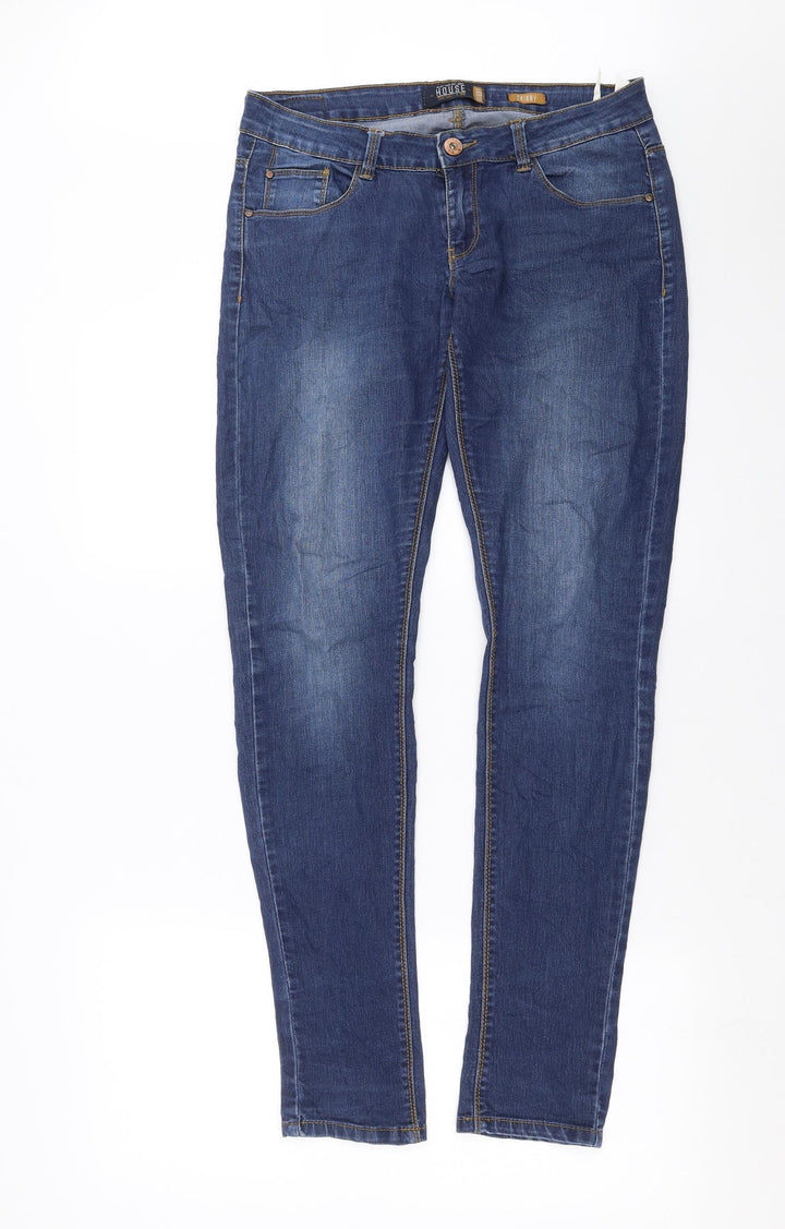 House Womens Blue  Denim Skinny Jeans Size 10 L32 in