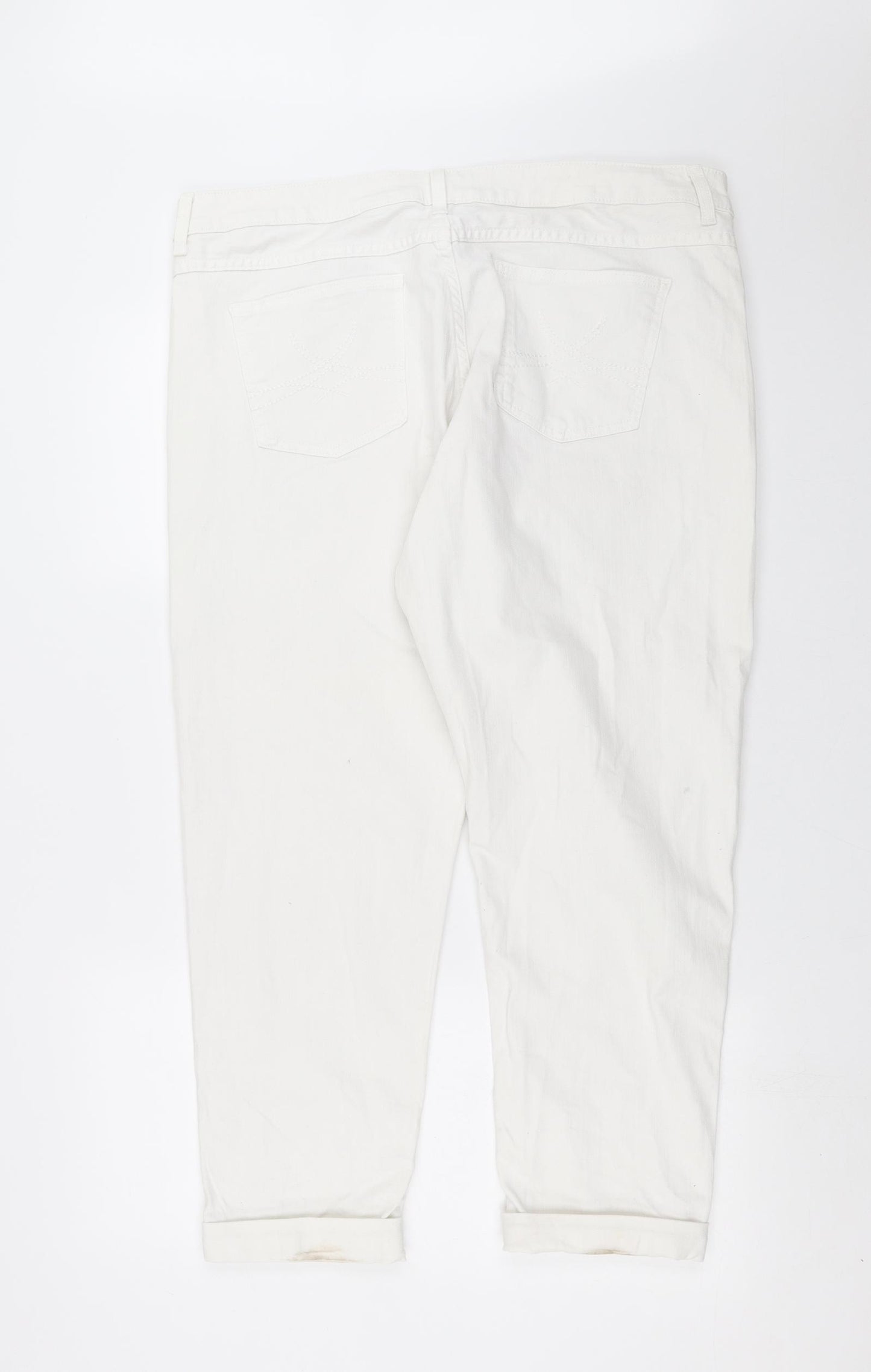 Preworn Womens White  Denim Skinny Jeans Size 38 in L27 in