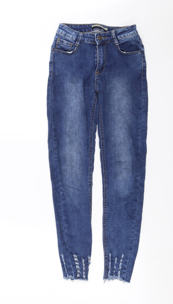 Laulia Womens Blue  Denim Skinny Jeans Size 6 L27 in - Distressed hem