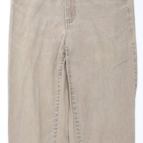 Angels Womens Beige  Denim Straight Jeans Size 8 L30 in