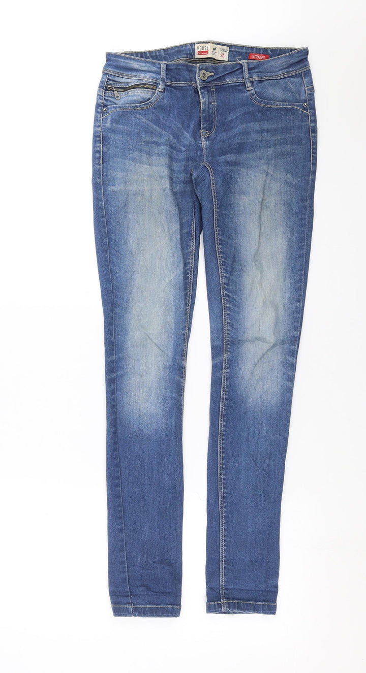 House Denim Womens Blue Denim Straight Jeans Size 8 L31 in