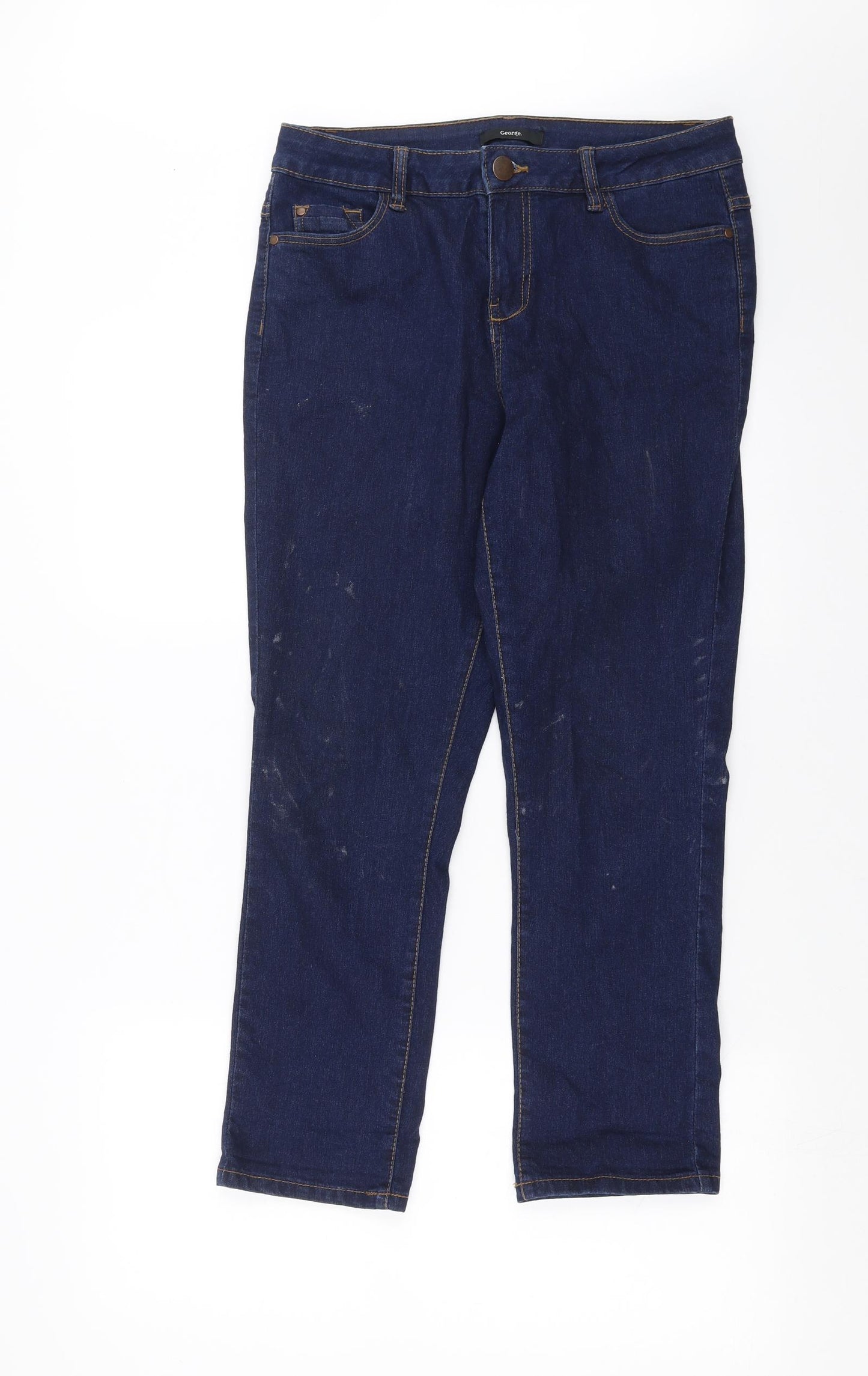 George Womens Blue  Denim Cropped Jeans Size 12 L25 in