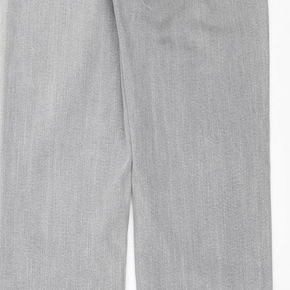 Marks and Spencer Womens Grey  Denim Straight Jeans Size 10 L33 in - Long, with stretch