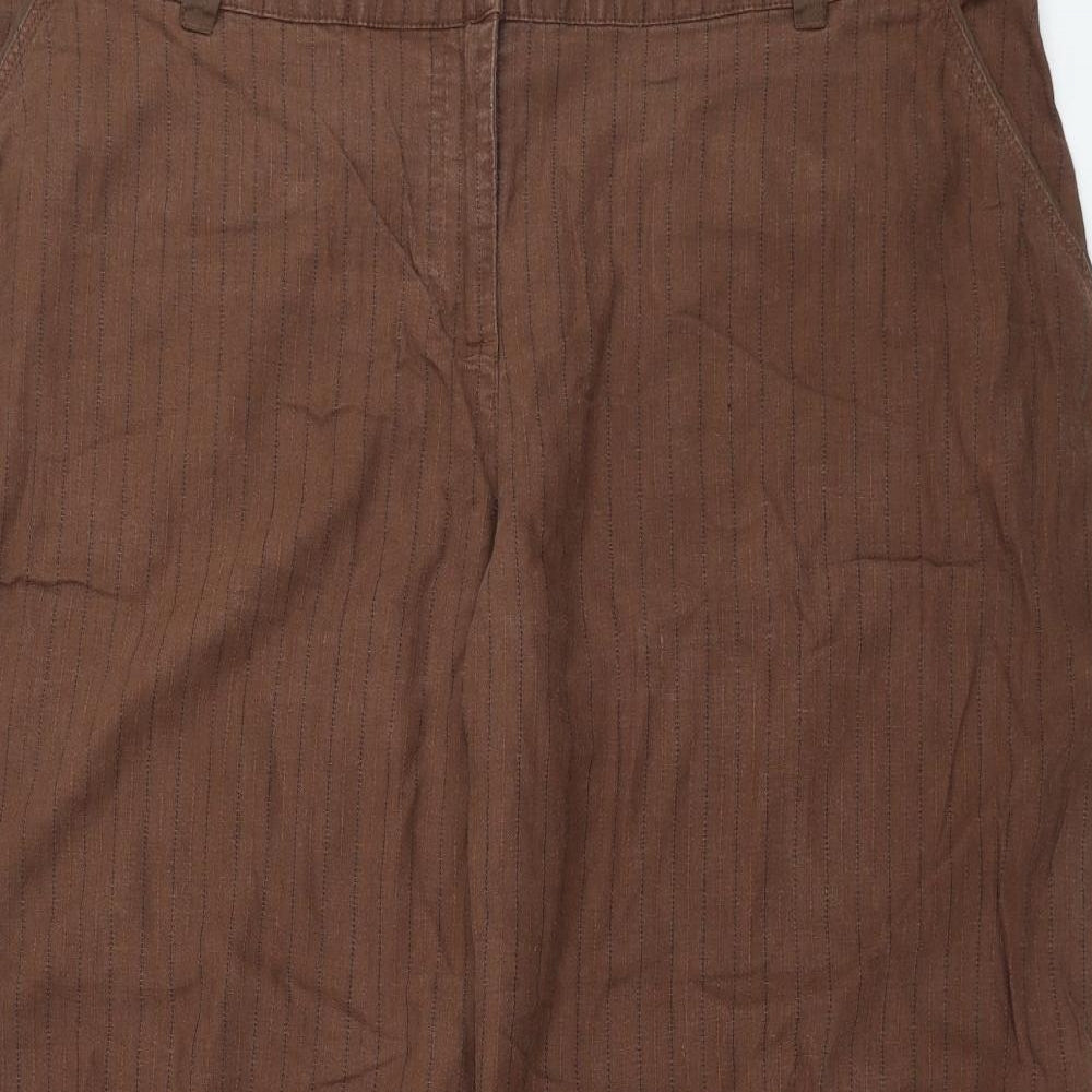 NEXT Womens Brown Striped  Trousers  Size 20 L28 in