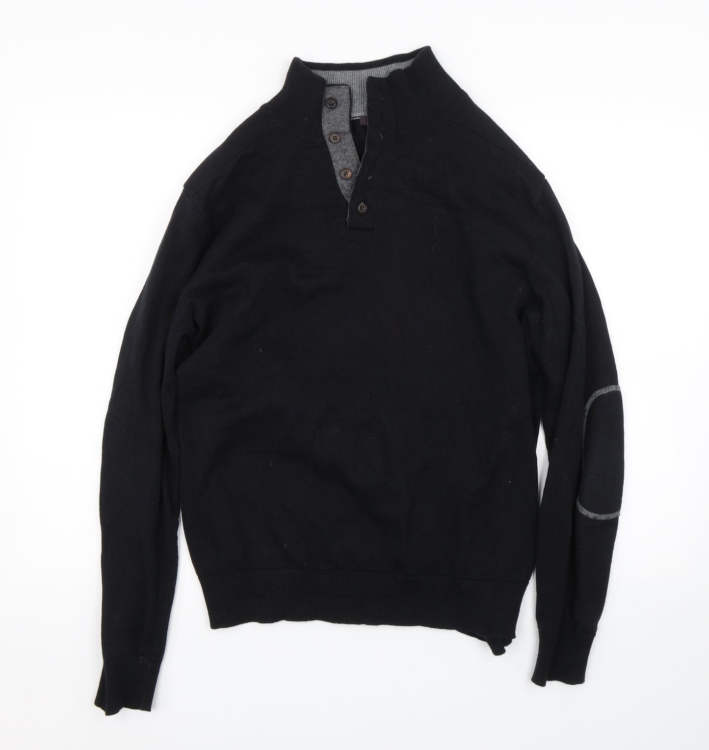 Refectory Mens Black   Pullover Jumper Size L