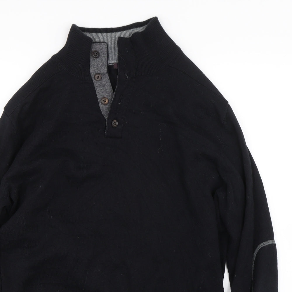 Refectory Mens Black   Pullover Jumper Size L