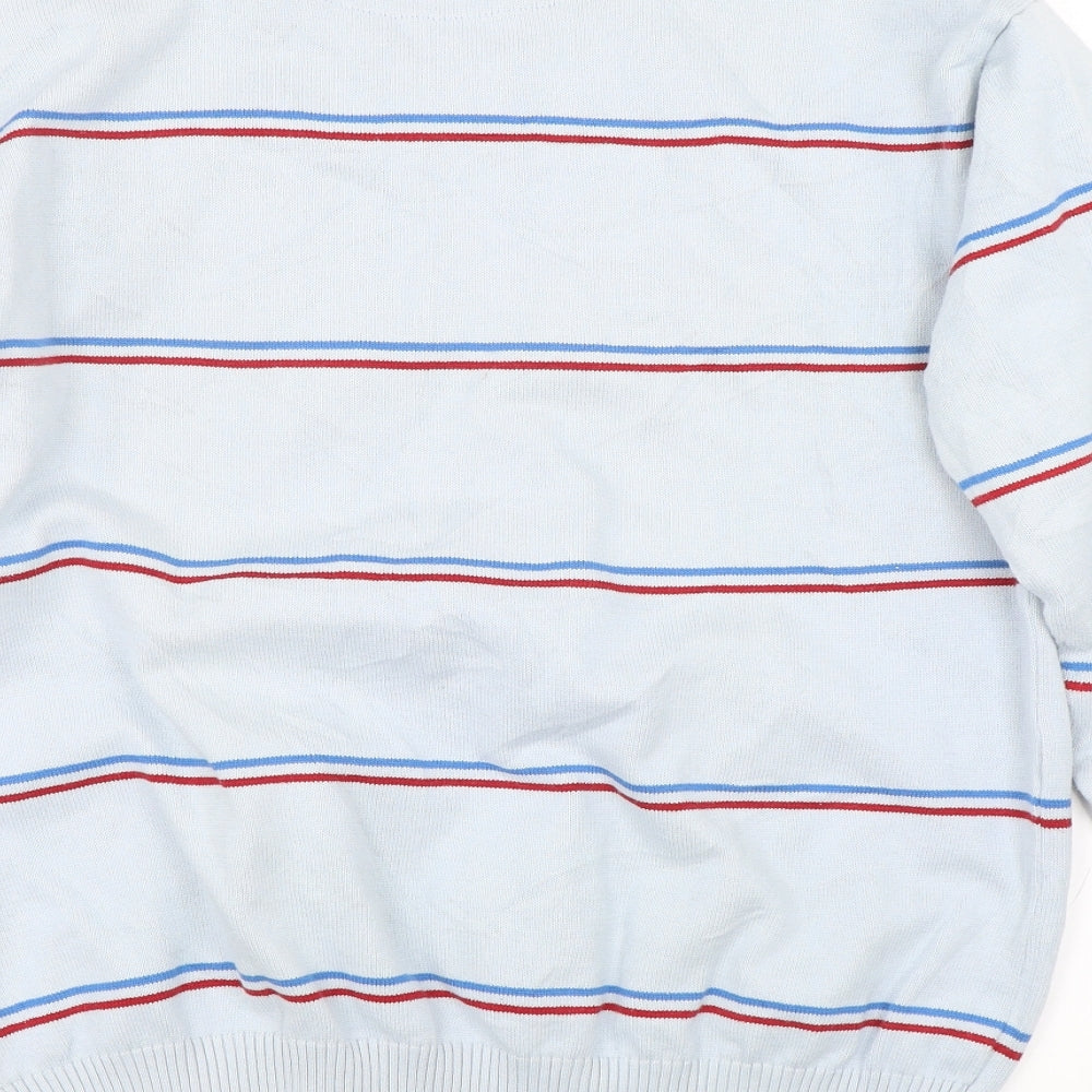 Crosshatch Mens Blue Striped  Pullover Jumper Size XL