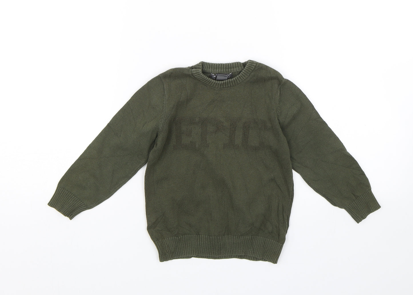 Primark Boys Green   Pullover Jumper Size 3-4 Years  - Epic