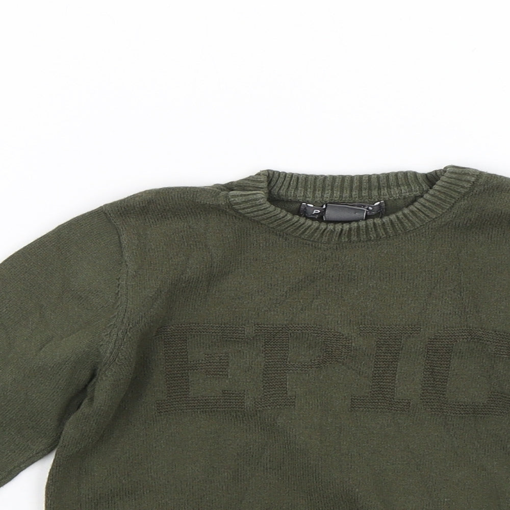 Primark Boys Green   Pullover Jumper Size 3-4 Years  - Epic