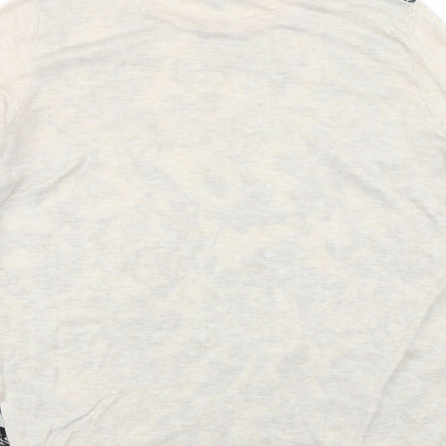 Warehouse Womens Beige Floral  Pullover Jumper Size M