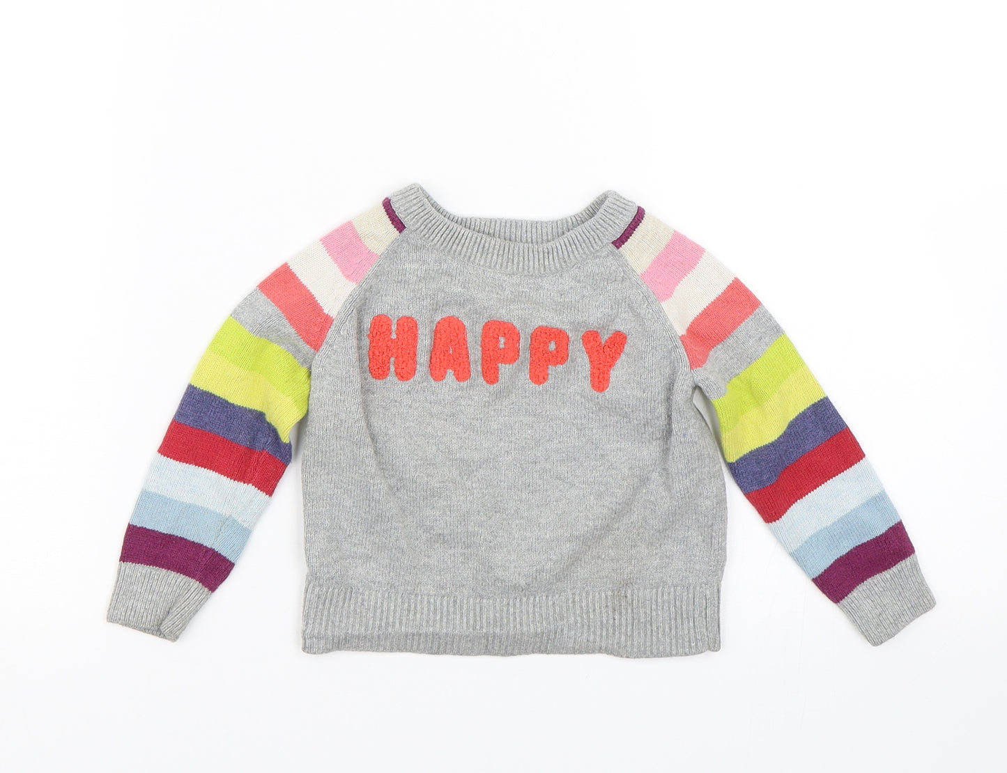 Gap Baby Grey Striped  Pullover Jumper Size 18-24 Months  - Happy
