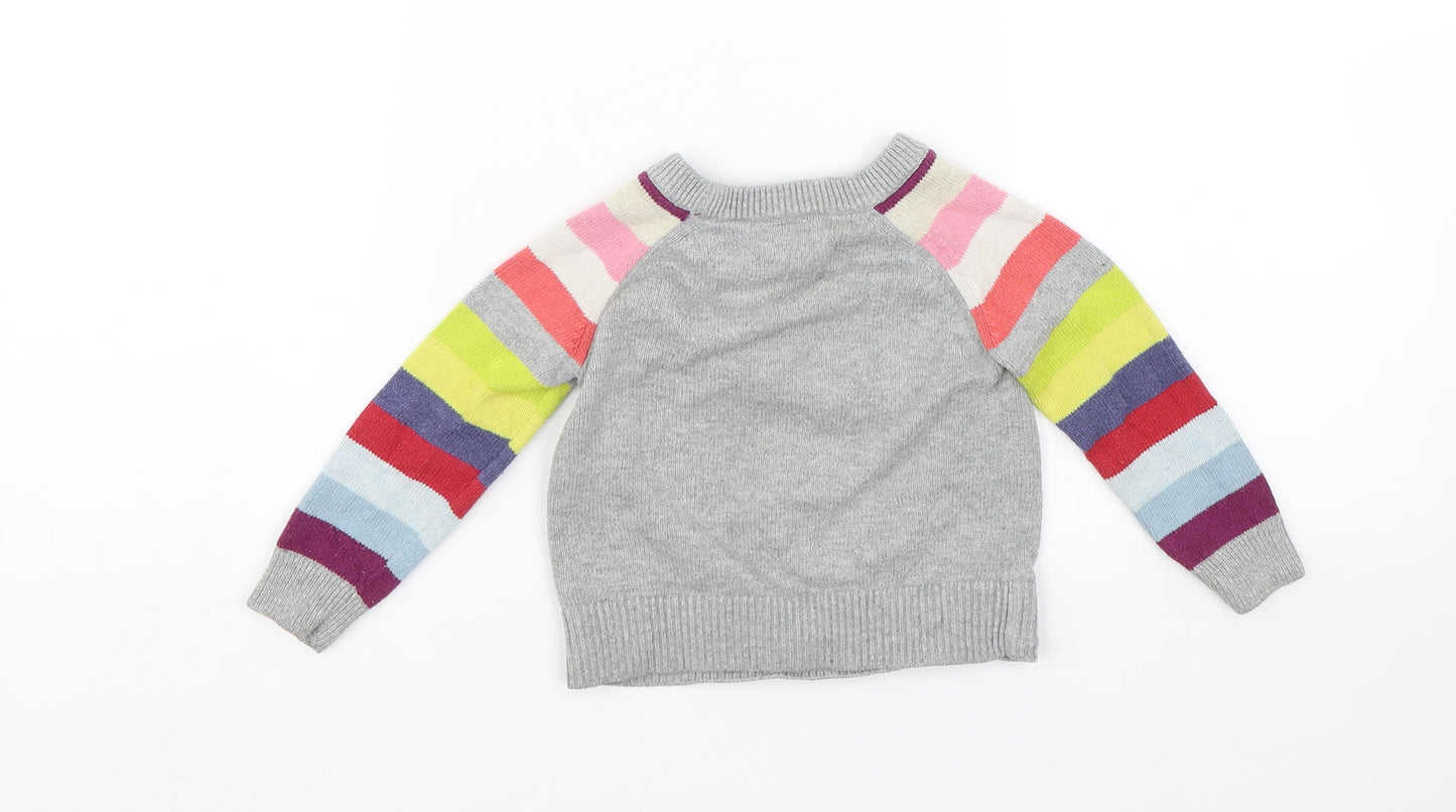 Gap Baby Grey Striped  Pullover Jumper Size 18-24 Months  - Happy