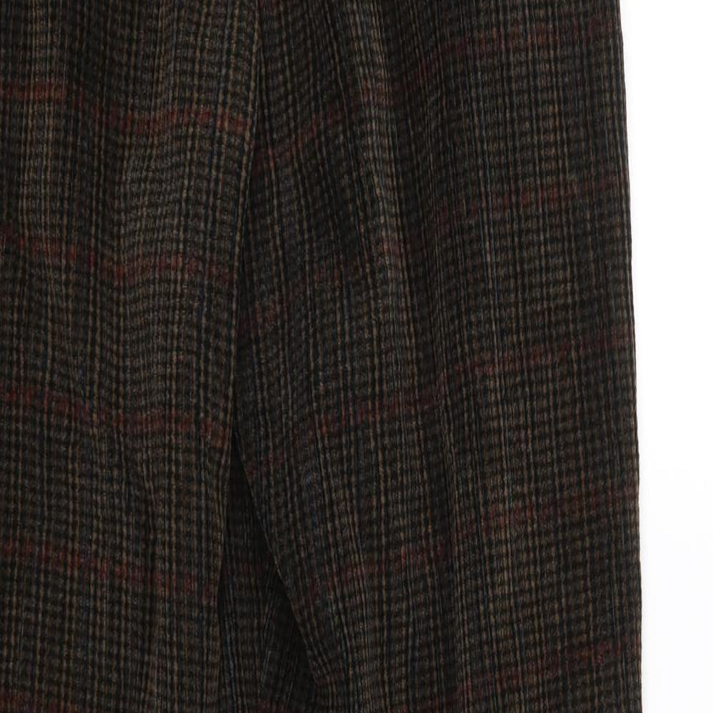 St Micheal Womens Brown Check Corduroy Trousers  Size 14 L29 in