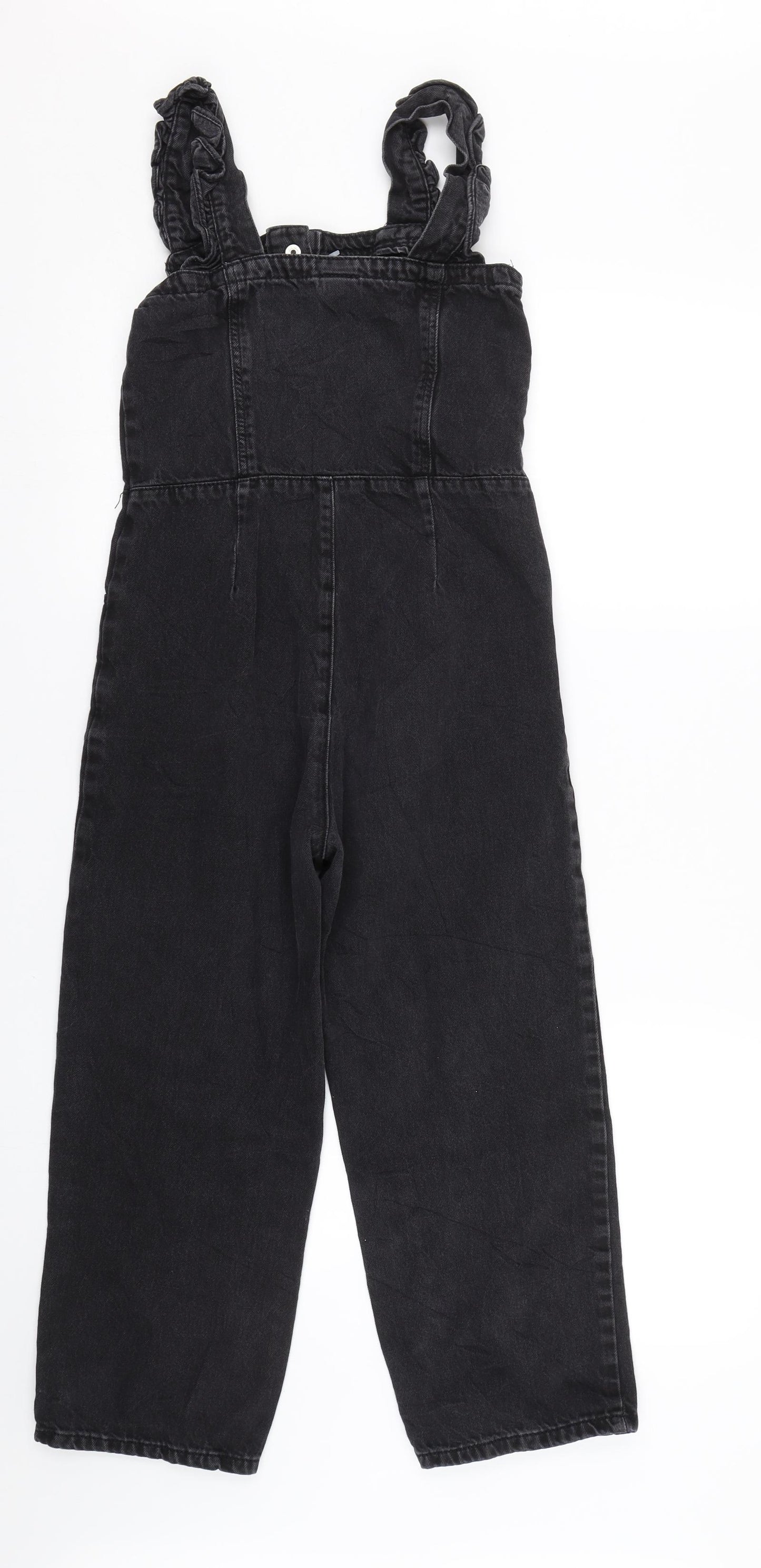 NEXT Girls Black  Denim Dungaree One-Piece Size 10 Years