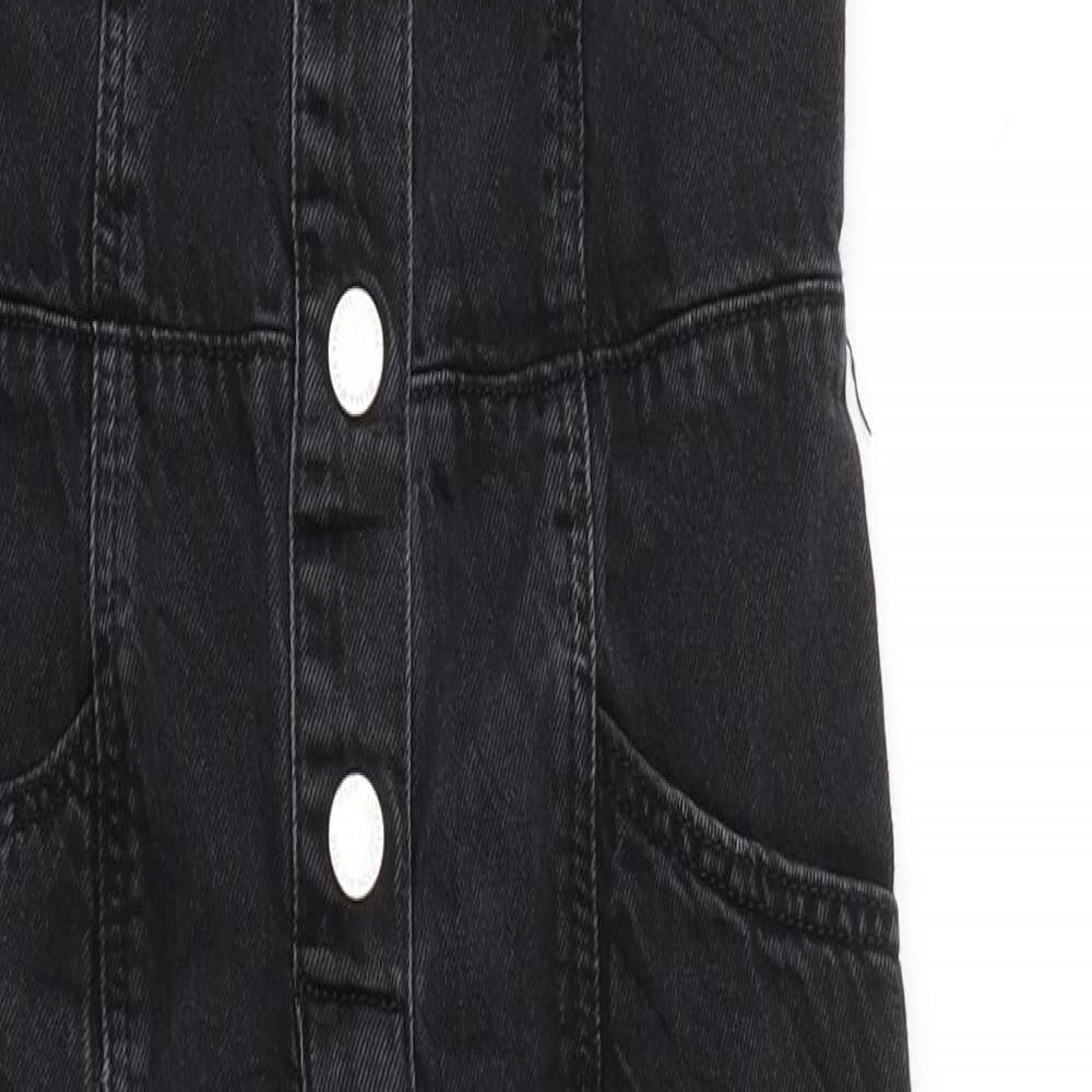 NEXT Girls Black  Denim Dungaree One-Piece Size 10 Years