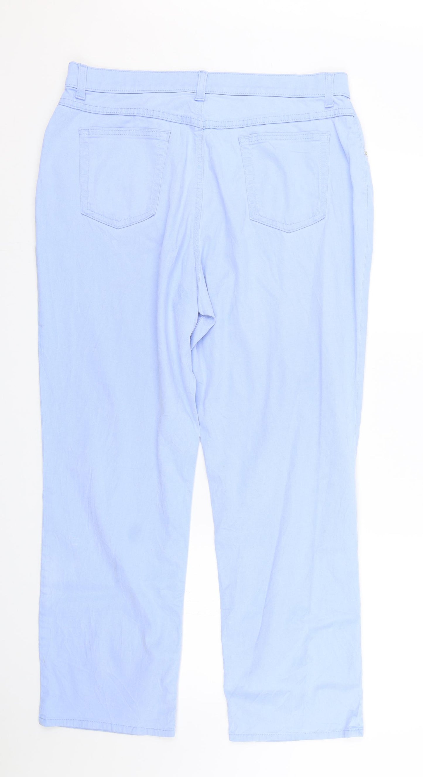 M&S Womens Blue   Trousers  Size 18 L25.5 in