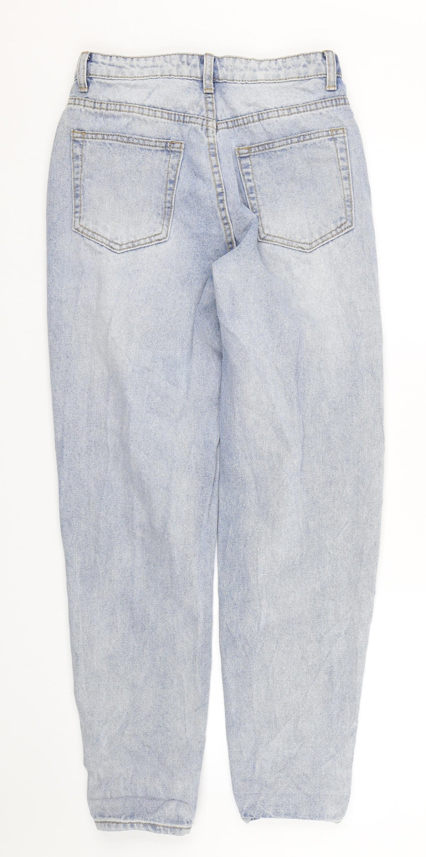 PRETTYLITTLETHING Womens Blue  Denim Straight Jeans Size 8 L28 in