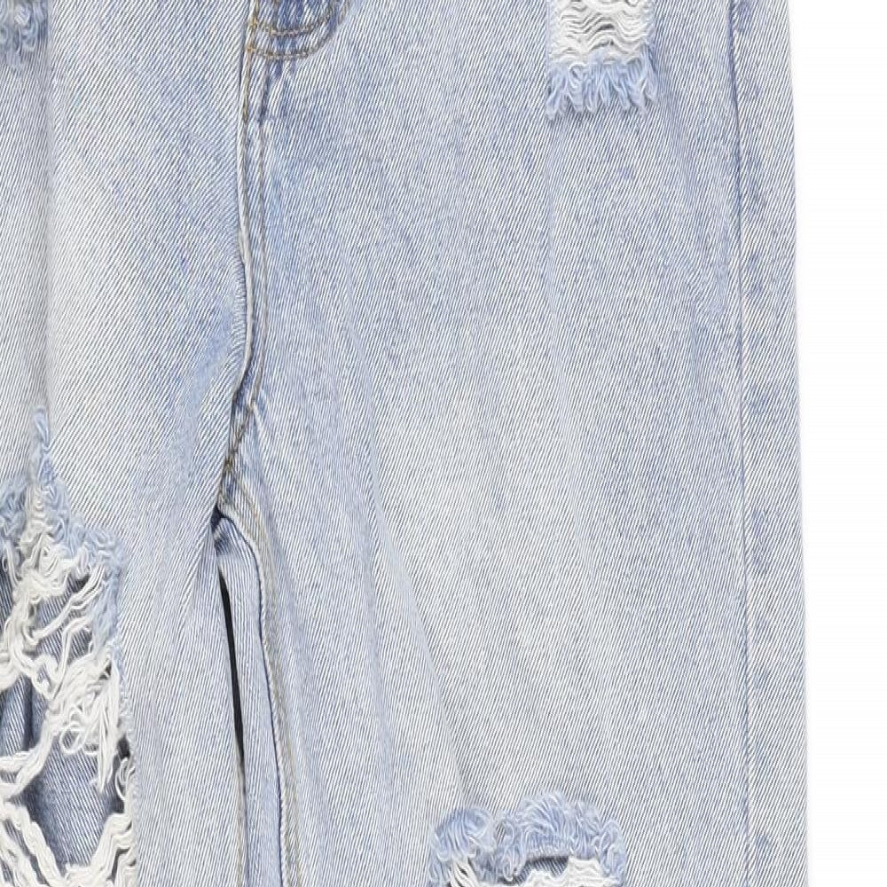 PRETTYLITTLETHING Womens Blue  Denim Straight Jeans Size 8 L28 in