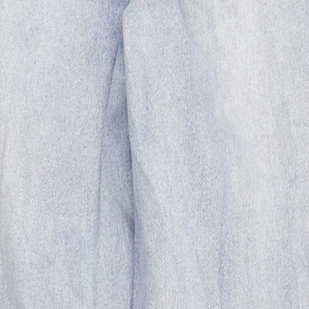 PRETTYLITTLETHING Womens Blue  Denim Straight Jeans Size 8 L28 in
