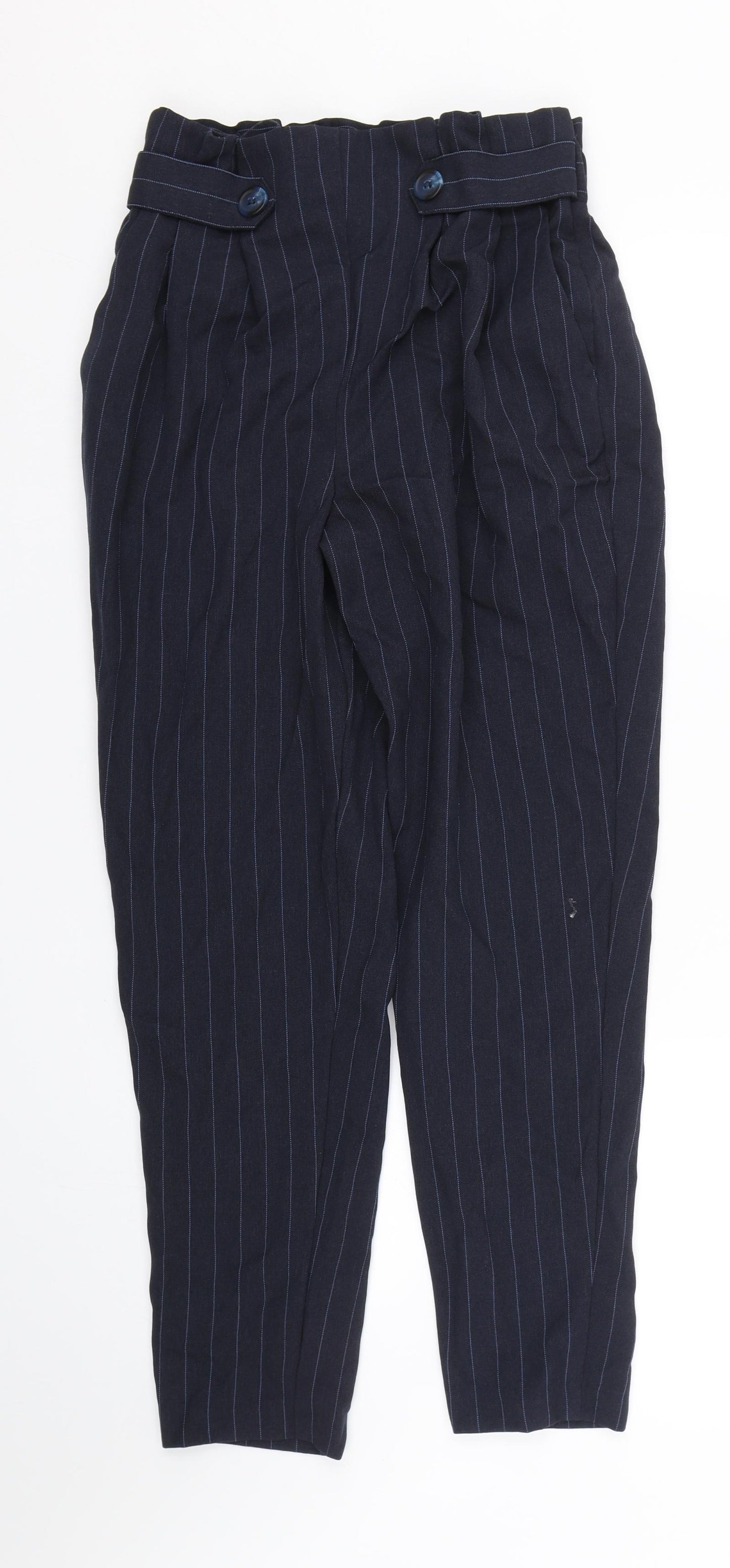 TU Womens Blue Striped  Trousers  Size 10 L26 in