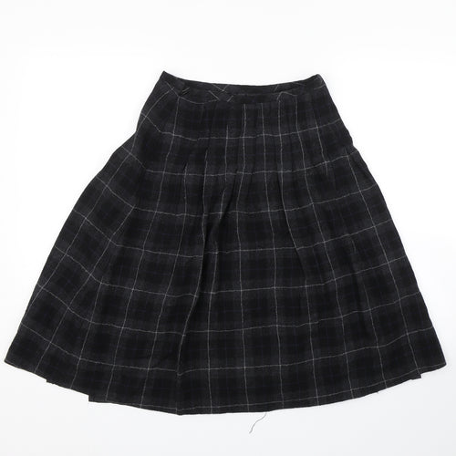 Preworn Womens Black Check  Skater Skirt Size S
