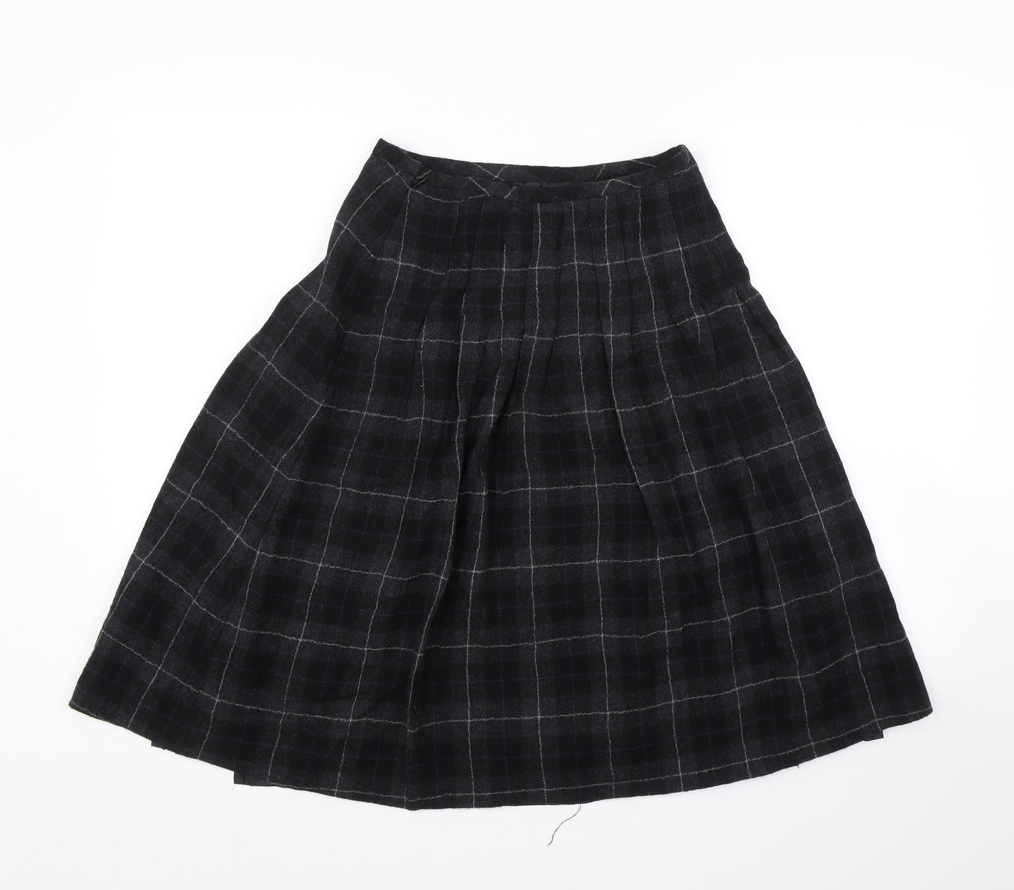 Preworn Womens Black Check  Skater Skirt Size S