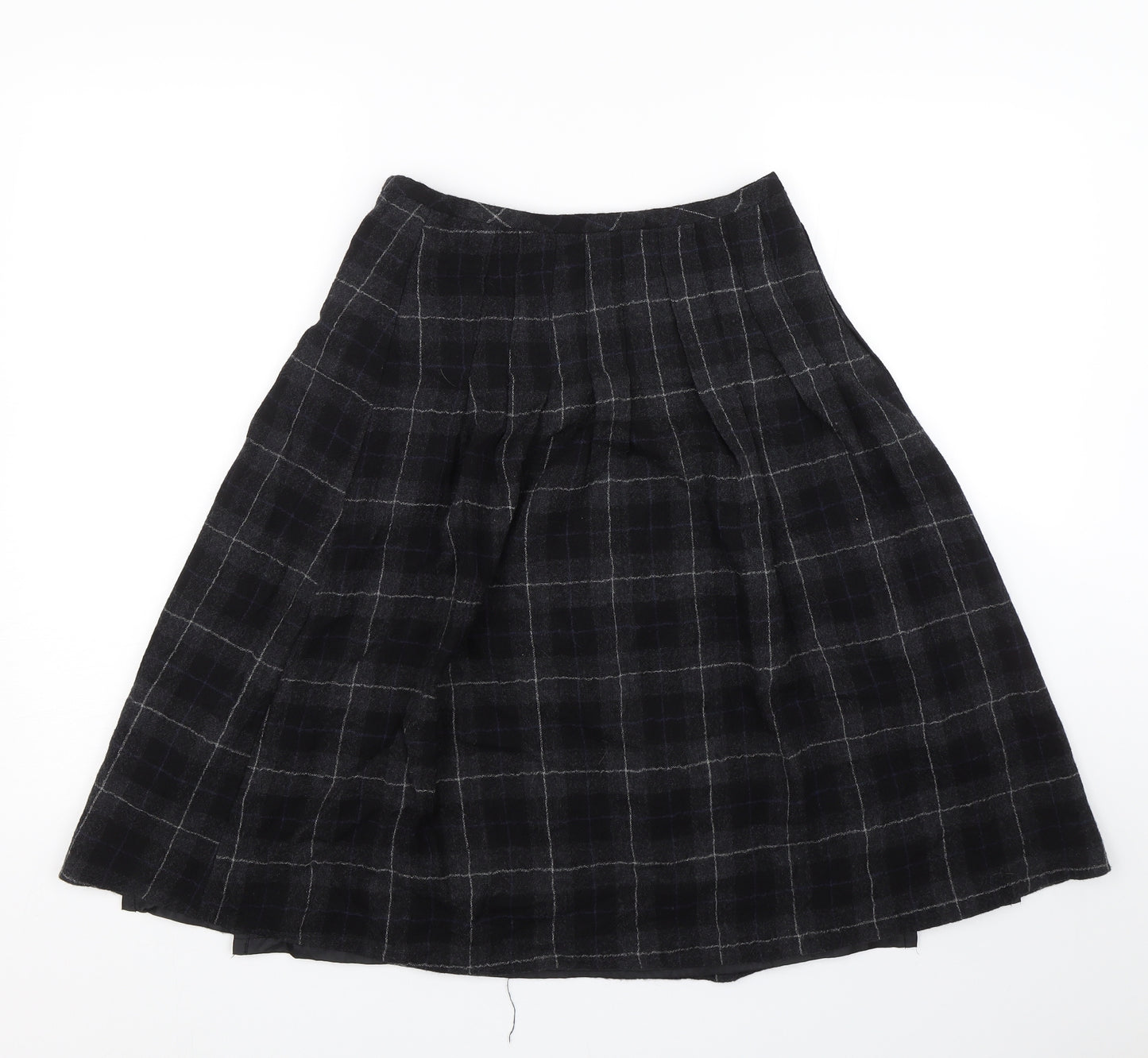 Preworn Womens Black Check  Skater Skirt Size S
