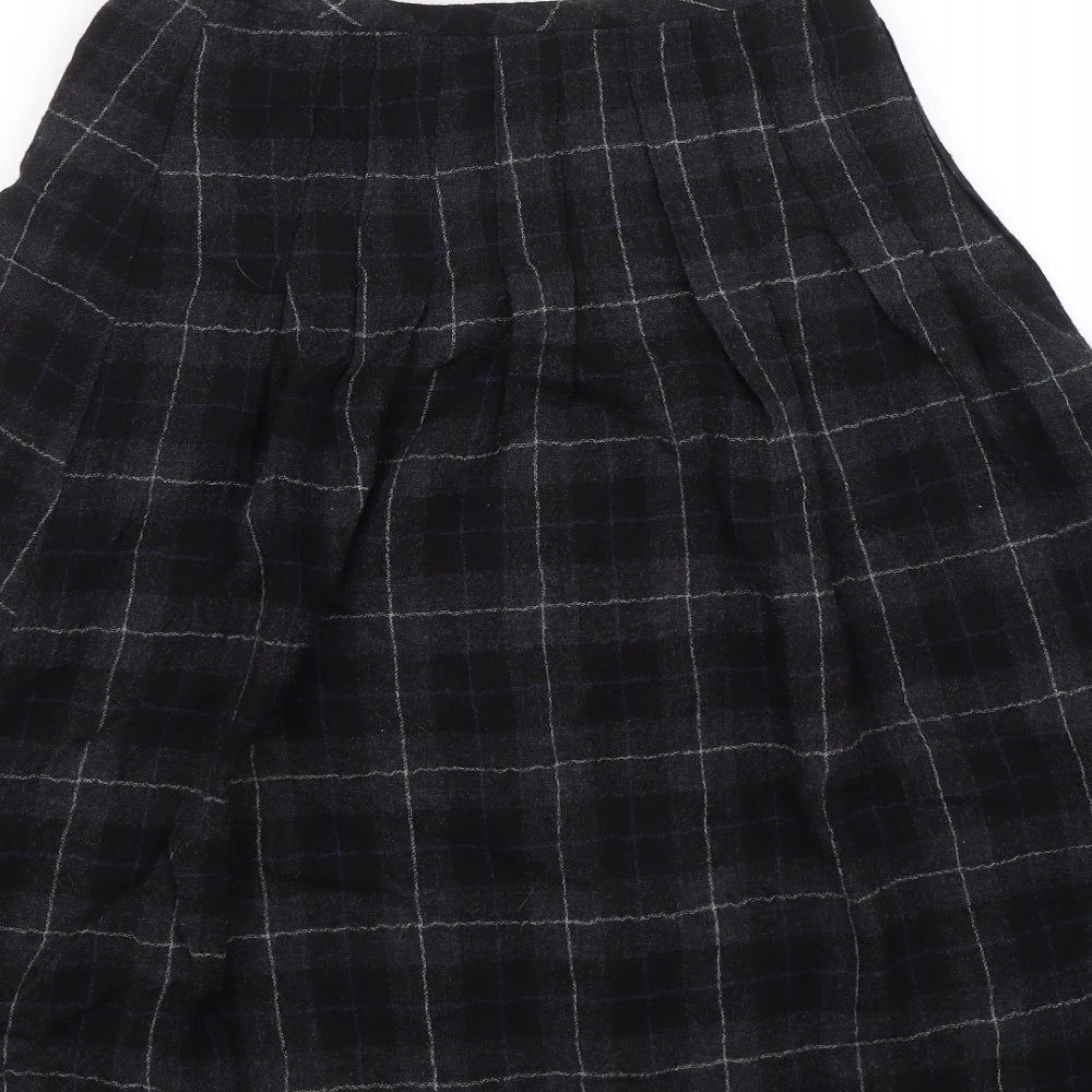 Preworn Womens Black Check  Skater Skirt Size S