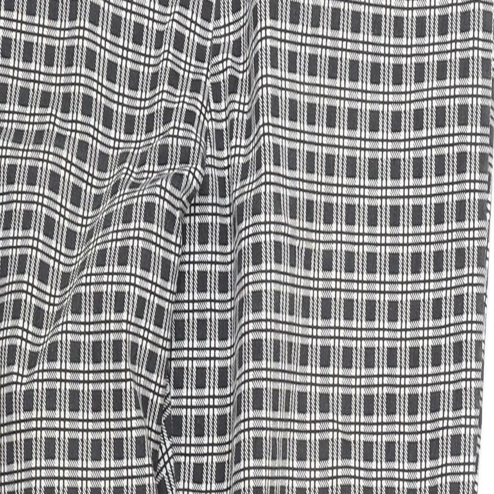 George Womens Black Check  Trousers  Size 12 L26 in