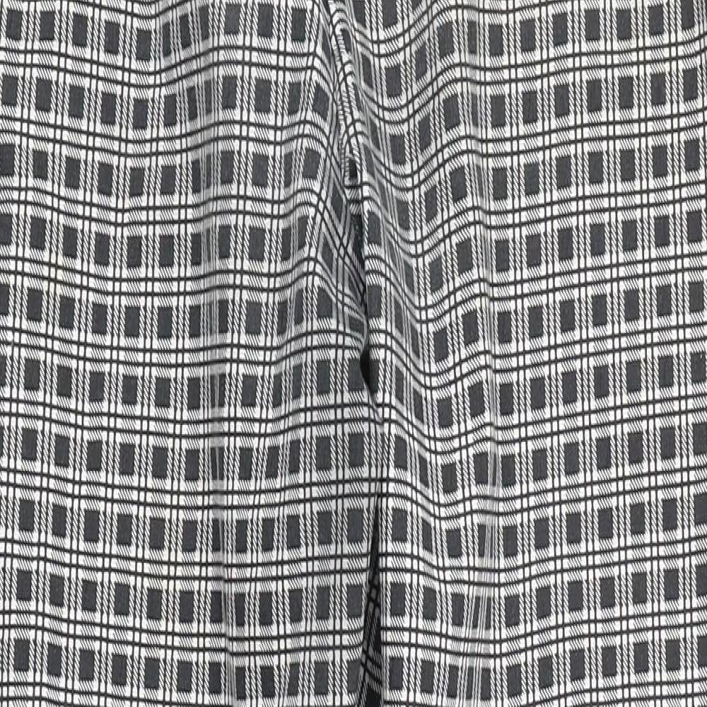 George Womens Black Check  Trousers  Size 12 L26 in