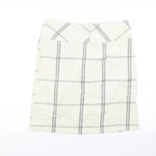Janina Womens White Check  Mini Skirt Size 8