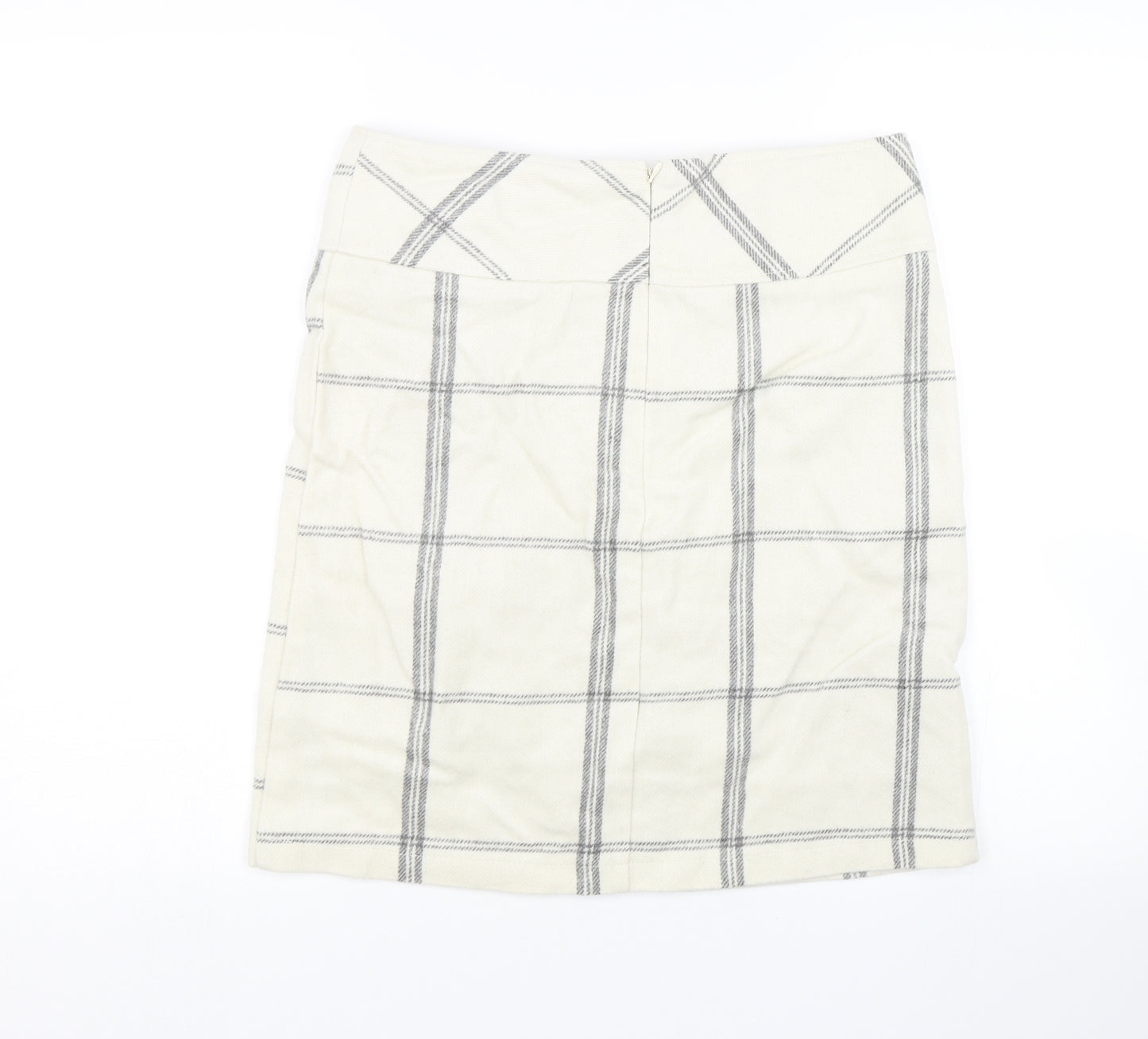 Janina Womens White Check  Mini Skirt Size 8