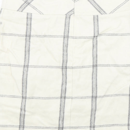 Janina Womens White Check  Mini Skirt Size 8