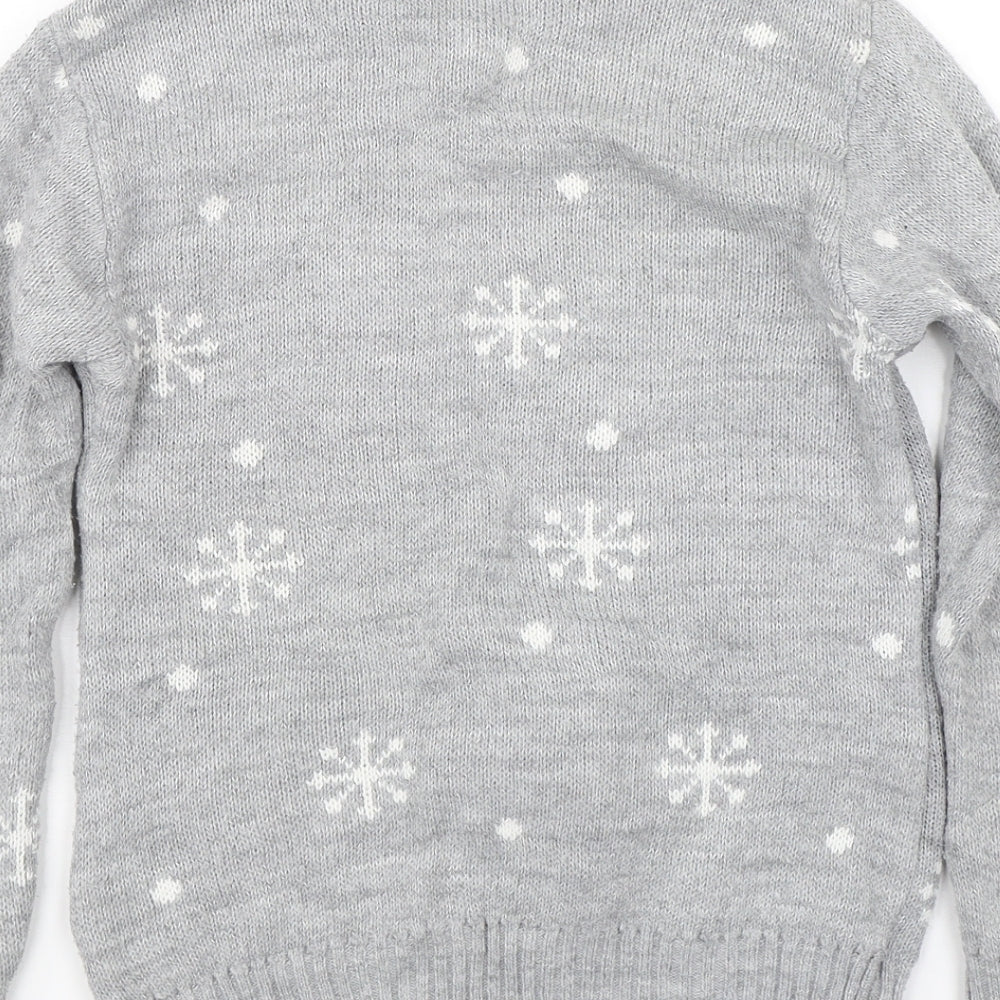 Leicester City FC Boys Grey Polka Dot  Pullover Jumper Size 9-10 Years  - Snowman