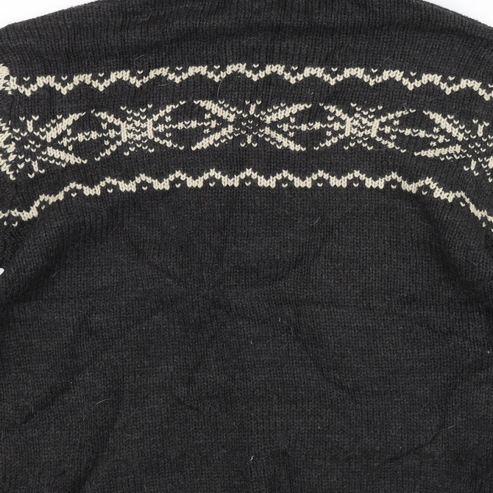 F&F Mens Grey Fair Isle  Pullover Sweatshirt Size M