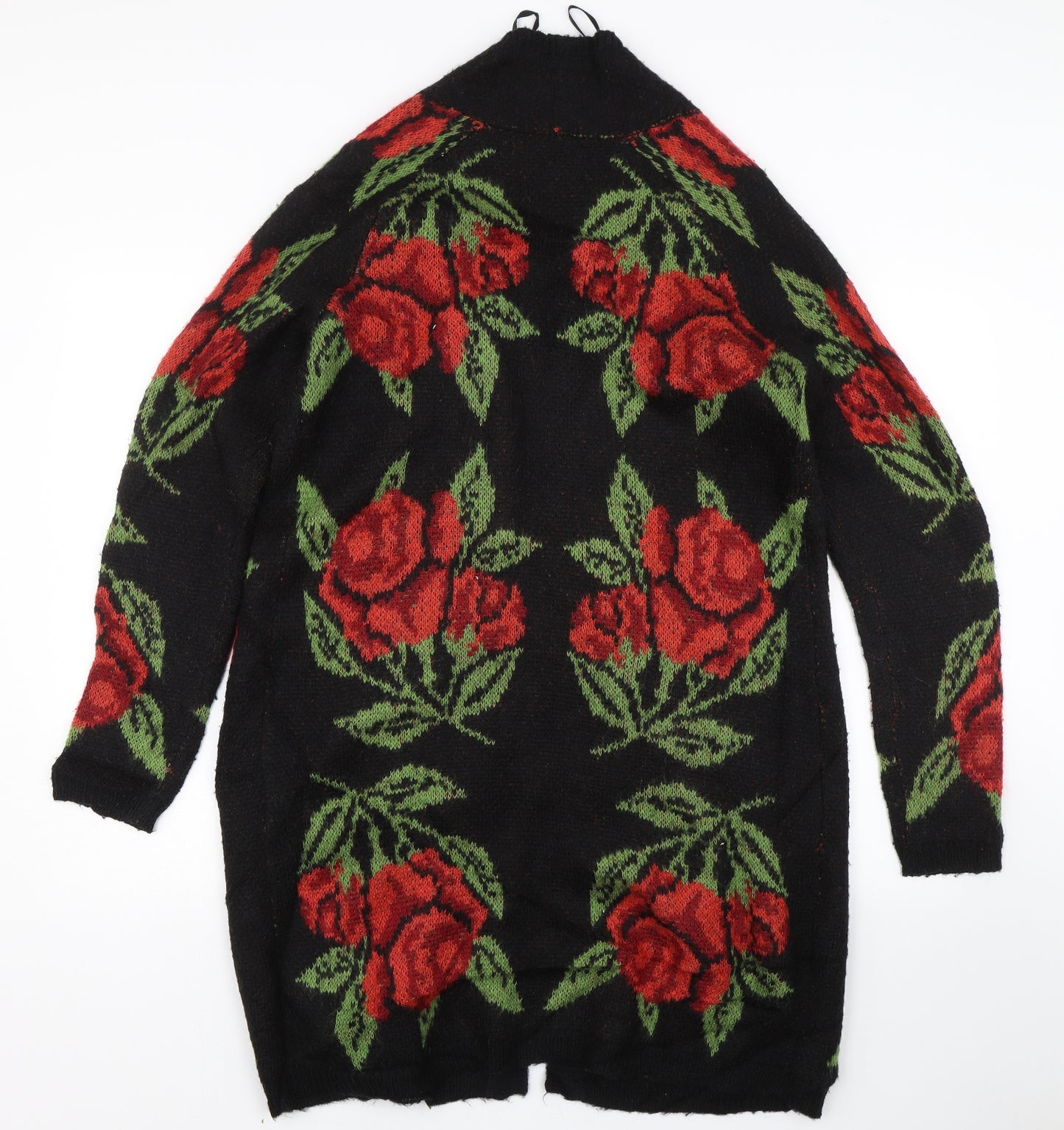 Cynthia Rowley Womens Black Floral  Cardigan Jumper Size L