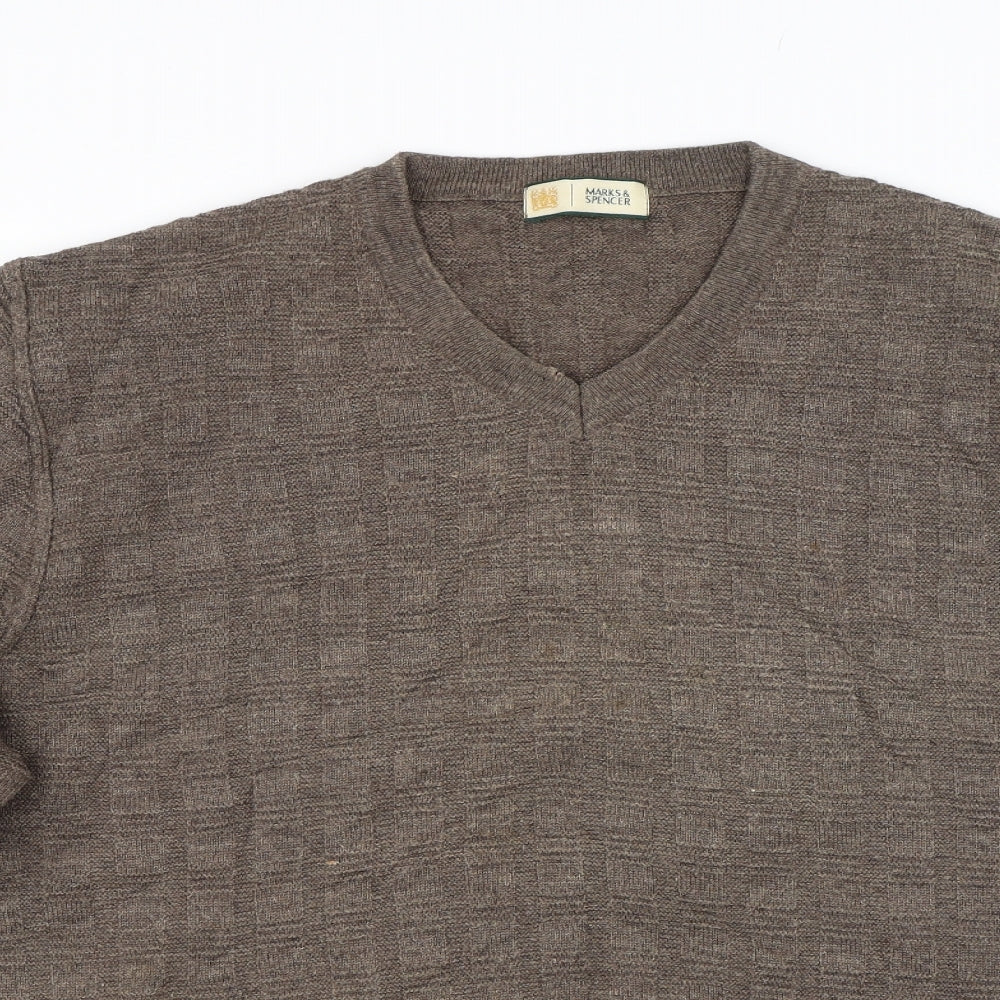 M&S Mens Brown   Pullover Jumper Size XL