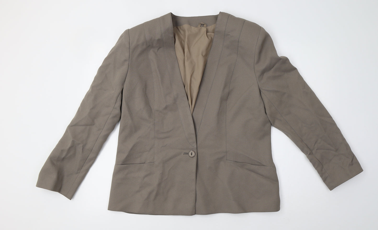 Preworn Womens Grey    Blazer Size 18