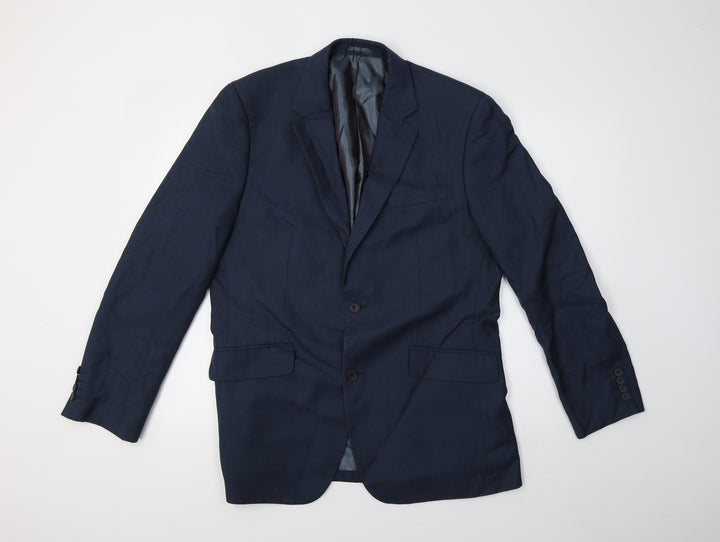 Henley Mens Blue Jacket Blazer Size 44
