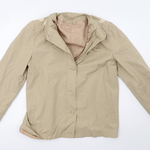 Preworn Womens Beige   Varsity Jacket Coat Size 18