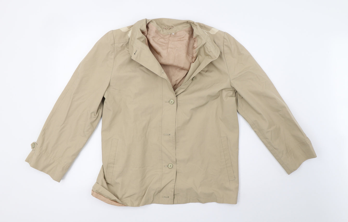 Preworn Womens Beige   Varsity Jacket Coat Size 18