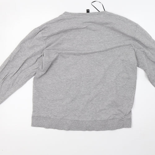 H&M Womens Grey   Pullover Sweatshirt Size L  - christmas