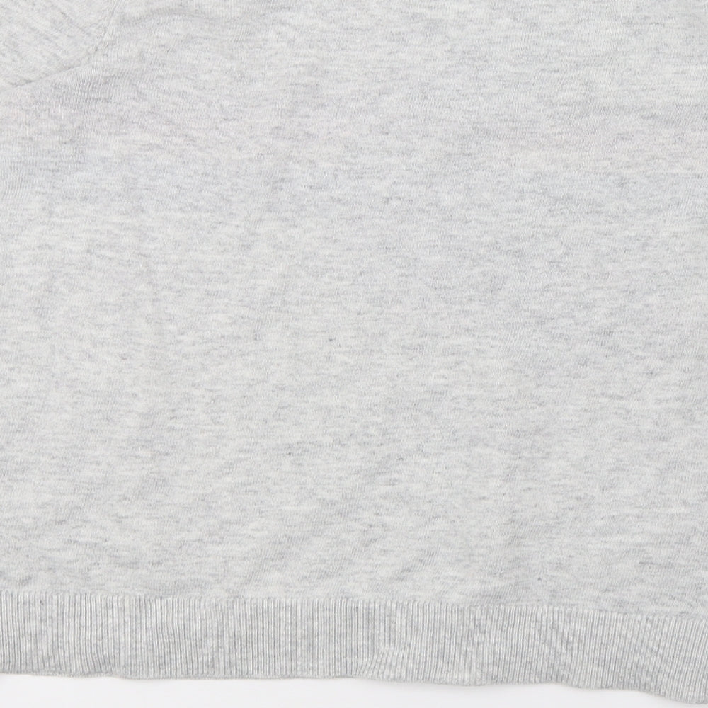 Monsoon Womens Grey Striped Knit Pullover Sweatshirt Size M