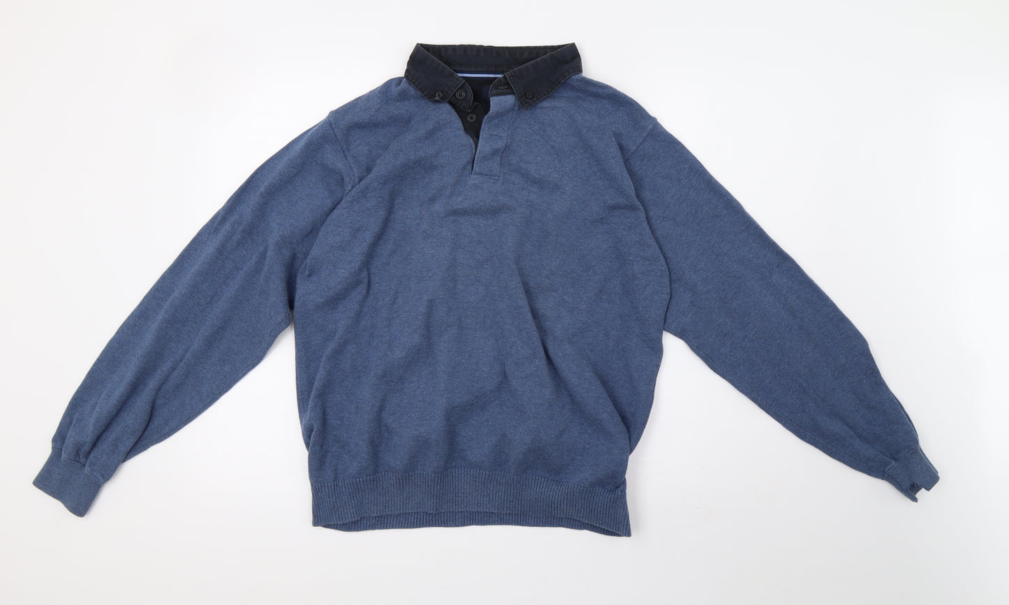 Marks and Spencer Mens Blue  Knit Pullover Hoodie Size M