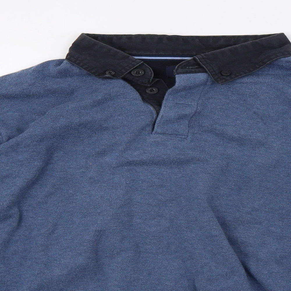 Marks and Spencer Mens Blue  Knit Pullover Hoodie Size M