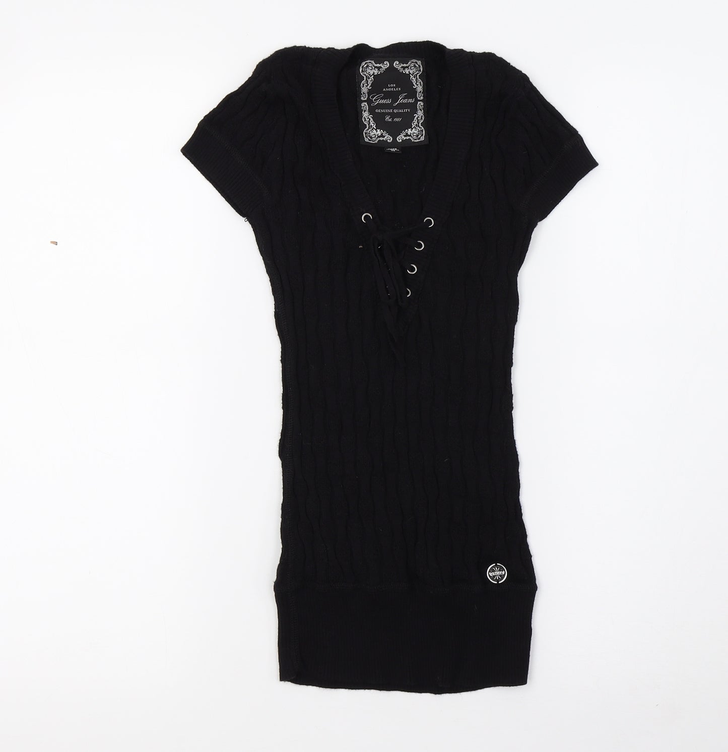 Los Angeles Womens Black  Knit Basic T-Shirt Size XS