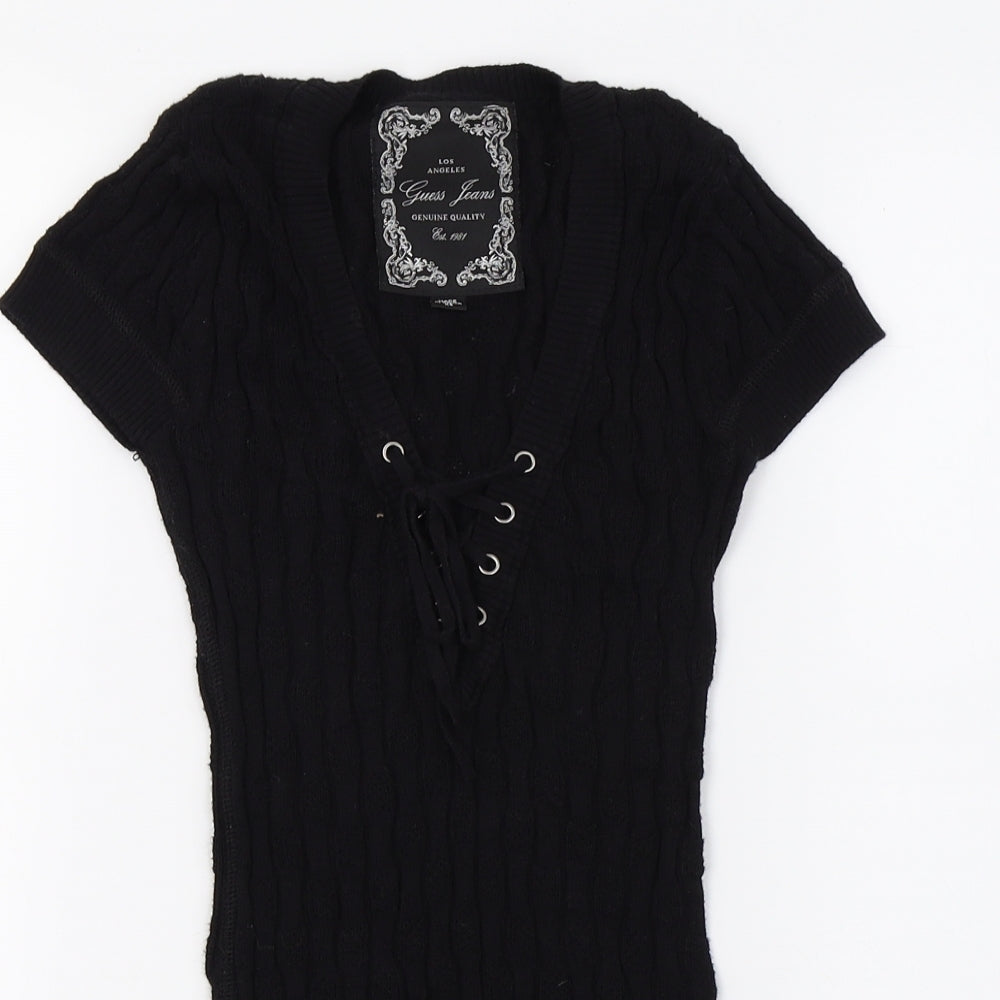 Los Angeles Womens Black  Knit Basic T-Shirt Size XS