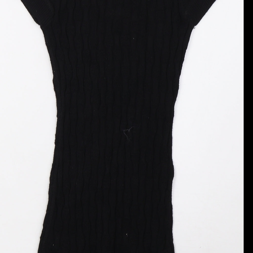 Los Angeles Womens Black  Knit Basic T-Shirt Size XS