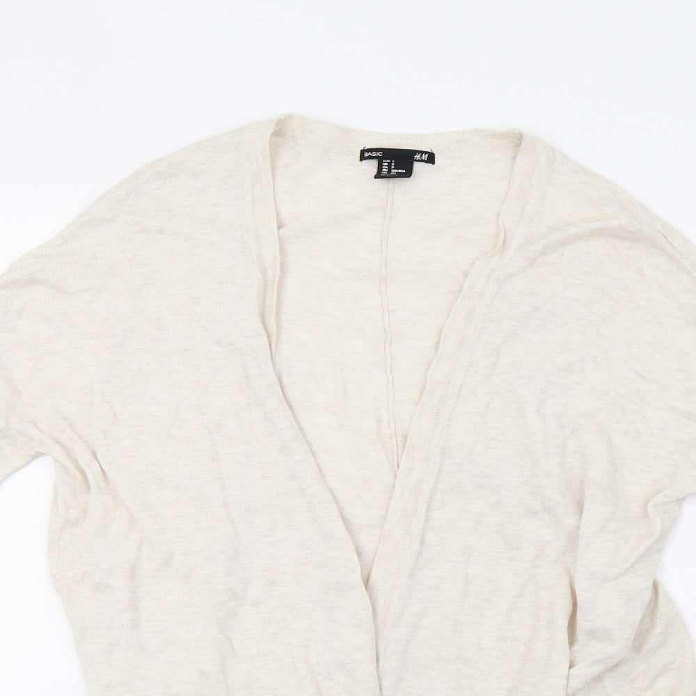 H&M Womens White  Knit Cardigan Jumper Size S