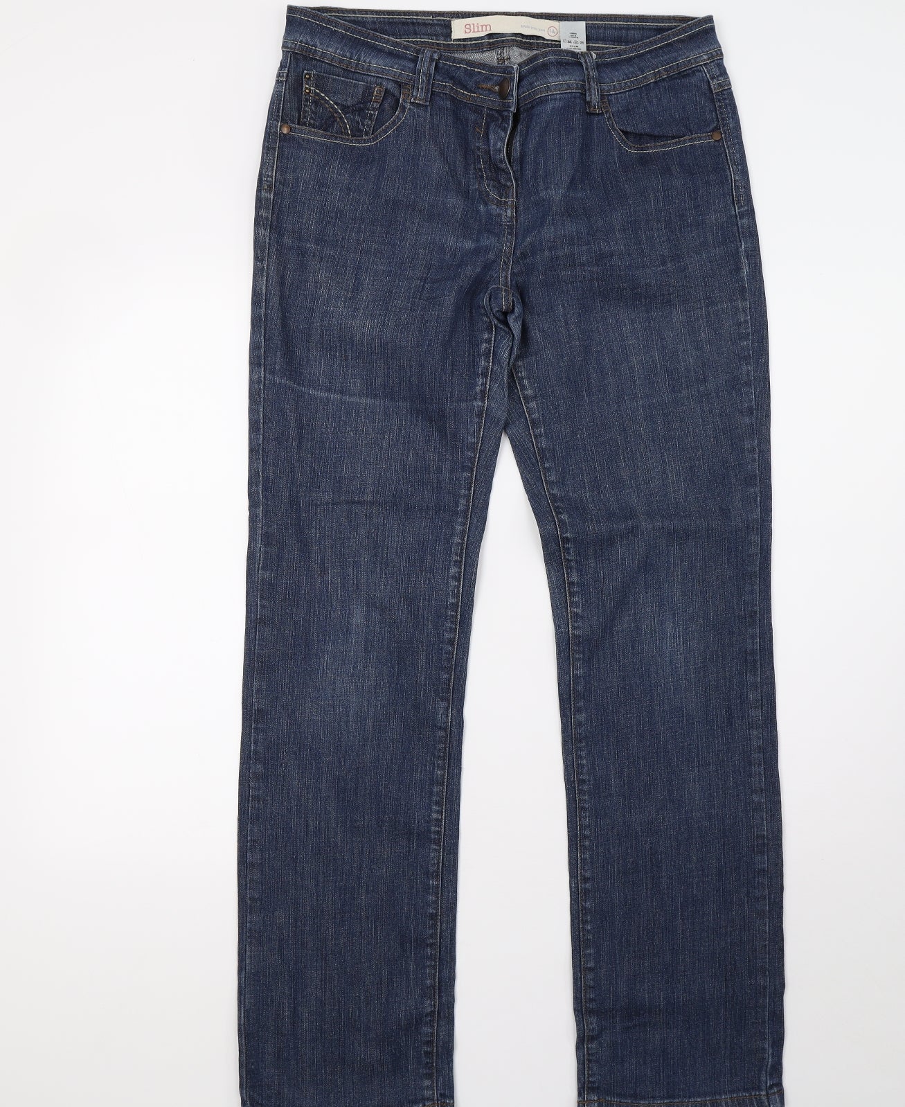 NEXT Womens Blue  Denim Straight Jeans Size 14 L34 in
